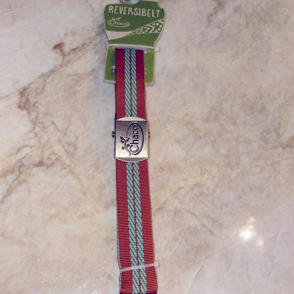 New! Chaco ReversiBelt Adjustable belt Turquoise Adobe One Size. 47"